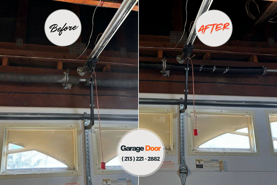Before and after: garage door repair Greenville, SC